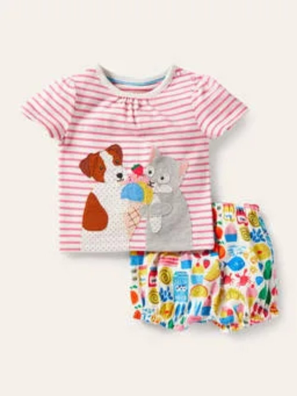 NWOT Mini Boden Jersey Short Set